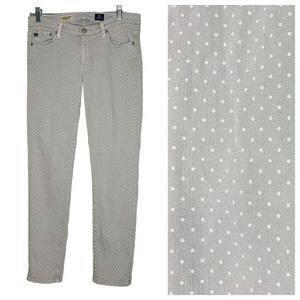 Adriano Goldschmied jeans Stevie Ankle gray grey polka dots low rise size 28